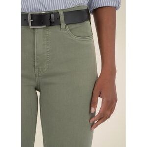 KUT from the Kloth Kelsey Denim High Rise Ankle Flare Leg Jeans Sage Green Sz 6